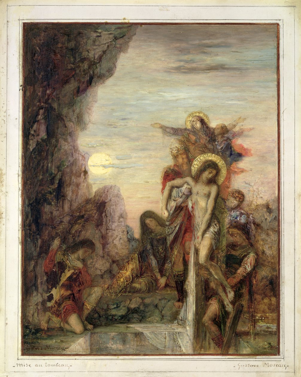 Begravelsen, c.1867 af Gustave Moreau