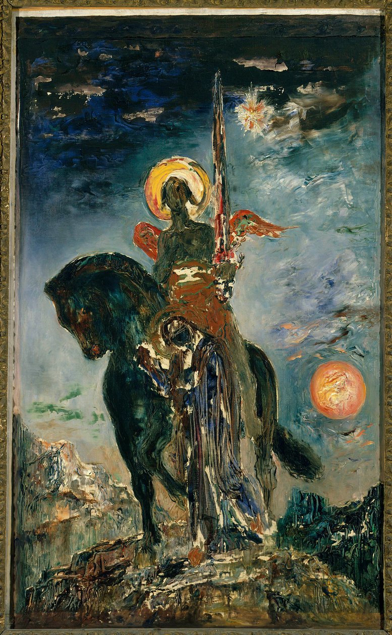 The Park and the Angel of Death Maleri af Gustave Moreau (1826-1898) Søn. 1,10 X 0,37 m. Paris, Musee Gustave Moreau af Gustave Moreau
