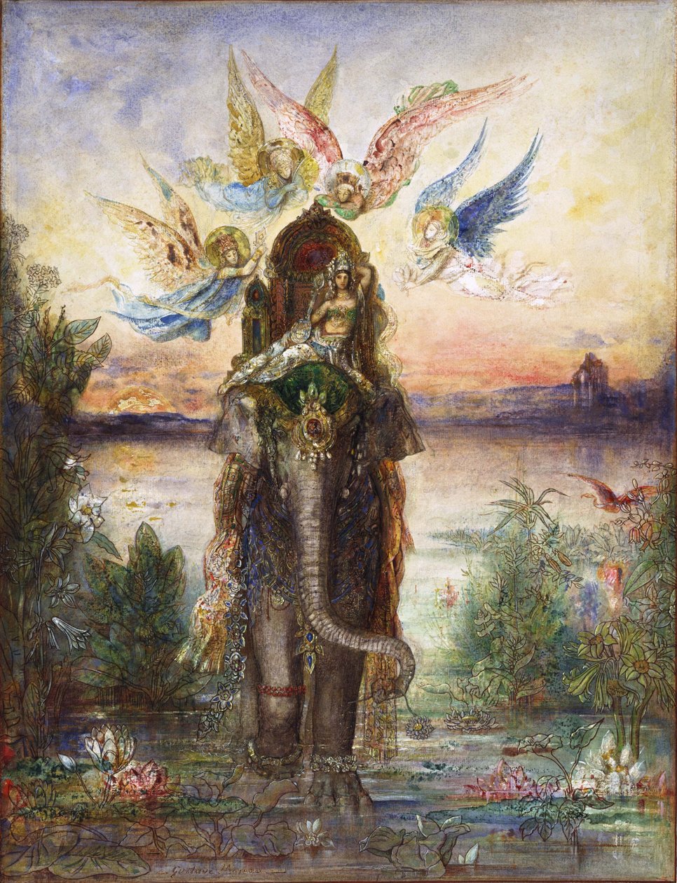 Den hellige elefant Péri af Gustave Moreau