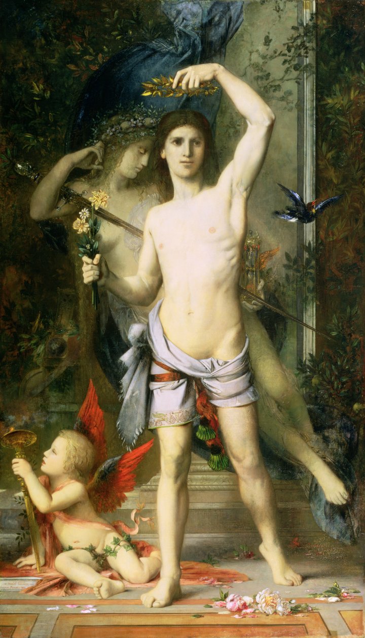 Den unge mand og døden, 1856-65 af Gustave Moreau