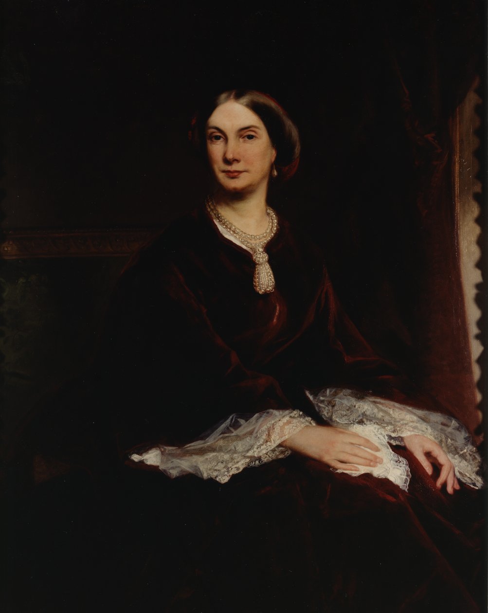 Portræt af Louisa, hertuginde af Northumberland (olie på lærred) af Gustave Pope