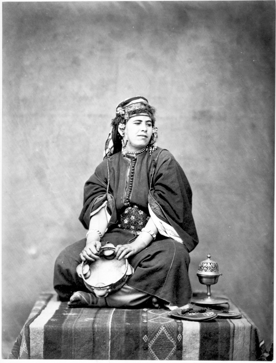 Harem Slave, Algeriet, 1859 (albumin print fra vådt kollodium negativ) af Gustave de Beaucorps