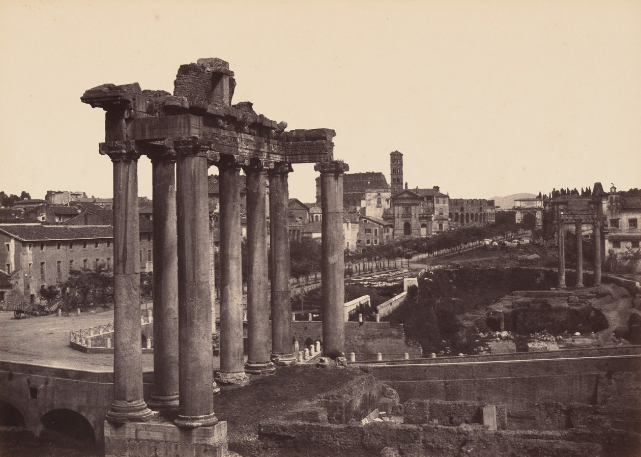 Rom, Vue Prise au Forum (Rom, udsigt over Forum),1858-1859 (foto) af Gustave de Beaucorps