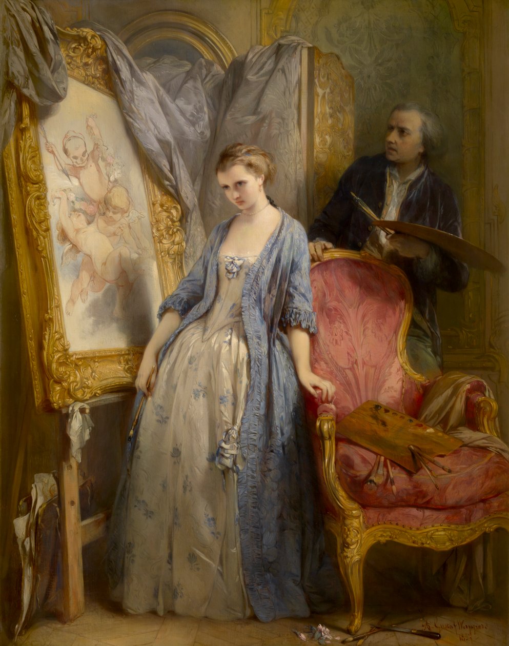 Young Artist Daydreaming (olie på lærred) af Gustave or Gustaaf Wappers