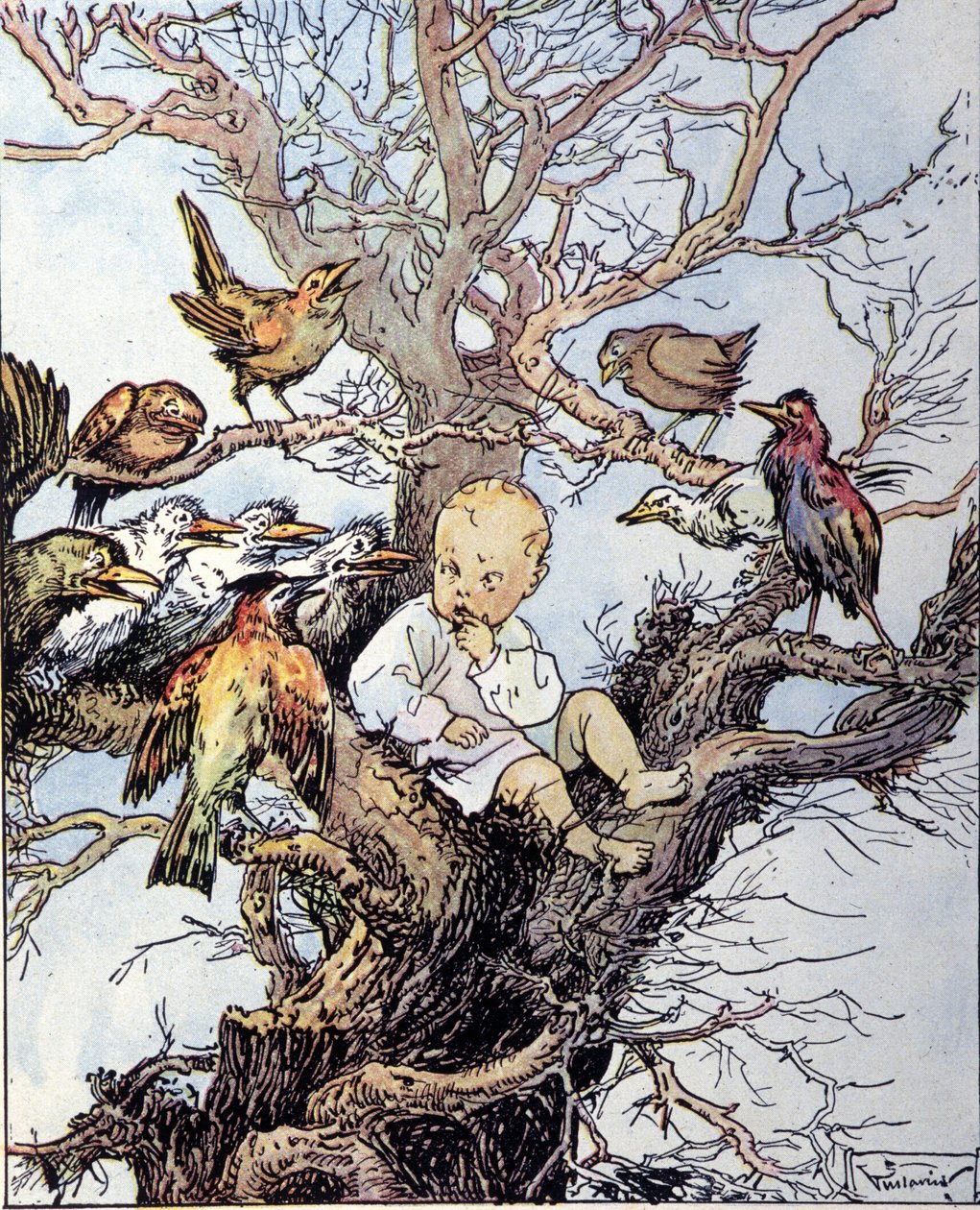Illustration til "La storia di Peter Pan"", fabel af James Matthew Barrie (JM eller J. M. Barrie) af Gustavo Gustavino Rosso