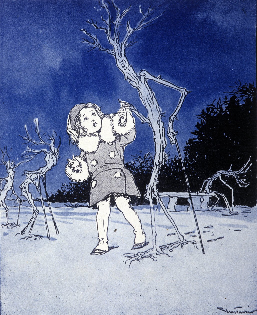 Illustration til "La storia di Peter Pan"", fabel af James Matthew Barrie (JM eller J. M. Barrie) af Gustavo Gustavino Rosso