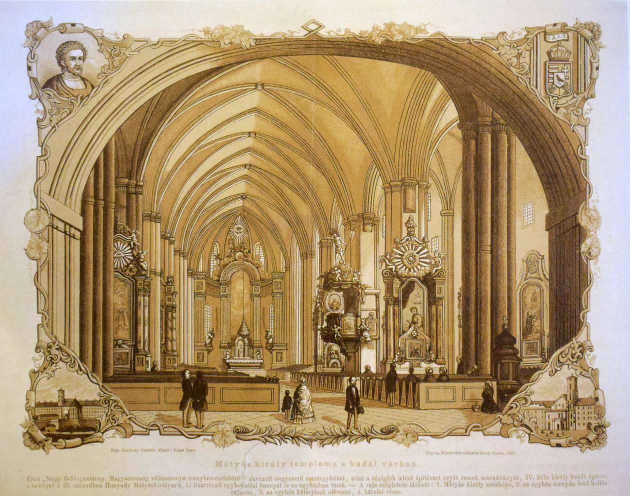 Det indre af Matthias Kirke i Buda af Gusztáv Zombory
