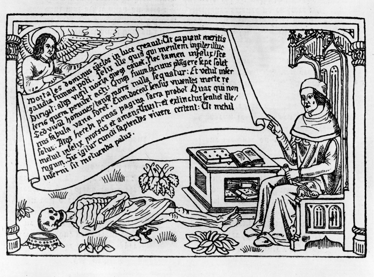 Illustration til Danse Macabre, udgivet i Paris i 1485 af Guy Marchant