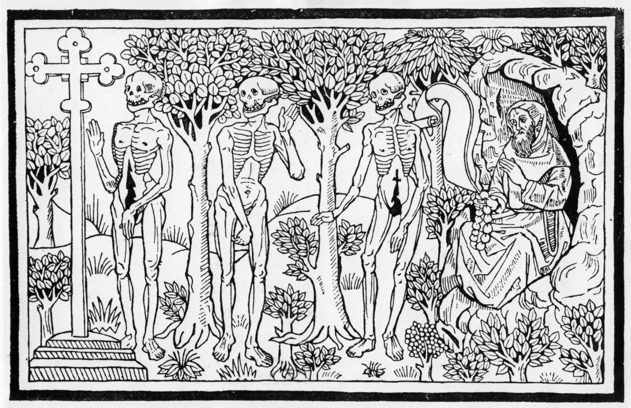 Illustration fra Danse Macabre, udgivet Paris, 1485 af Guy Marchant