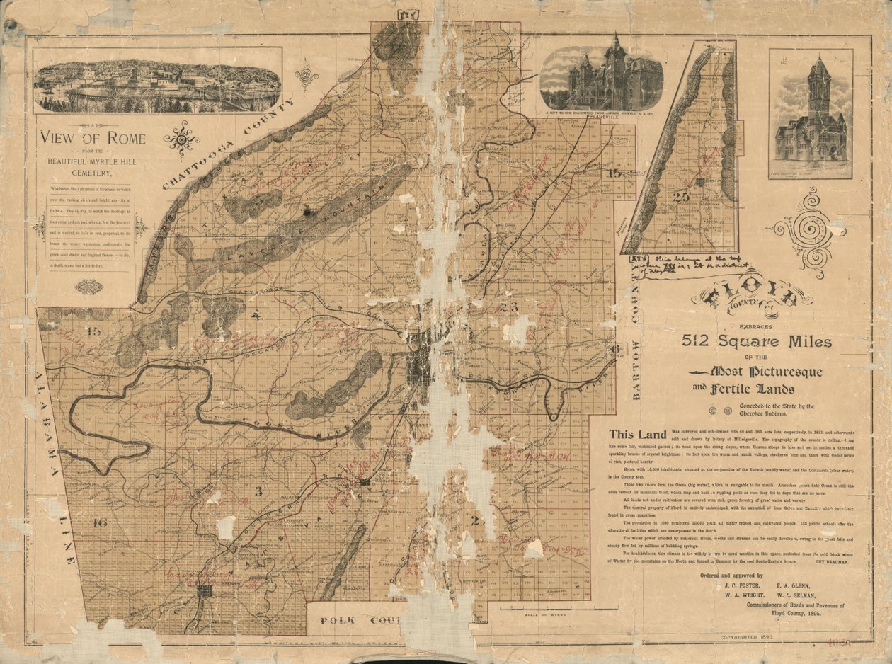 Floyd County, Ga. omfatter 512 kvadratkilometer af de mest maleriske og frugtbare lande, indrømmet til staten Cherokee-indianerne af Guy Beauman