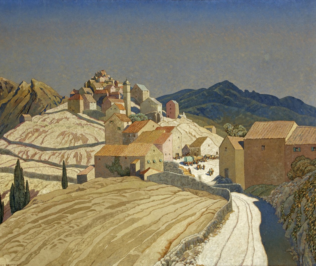 St Pierre på Korsika, ca. 1933 (olie på lærred) af Guy Kortright