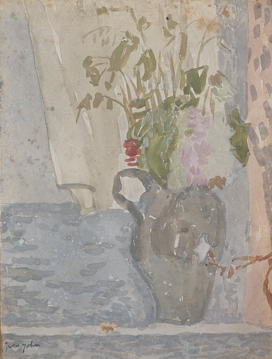 Blomster i en kande af Gwen John