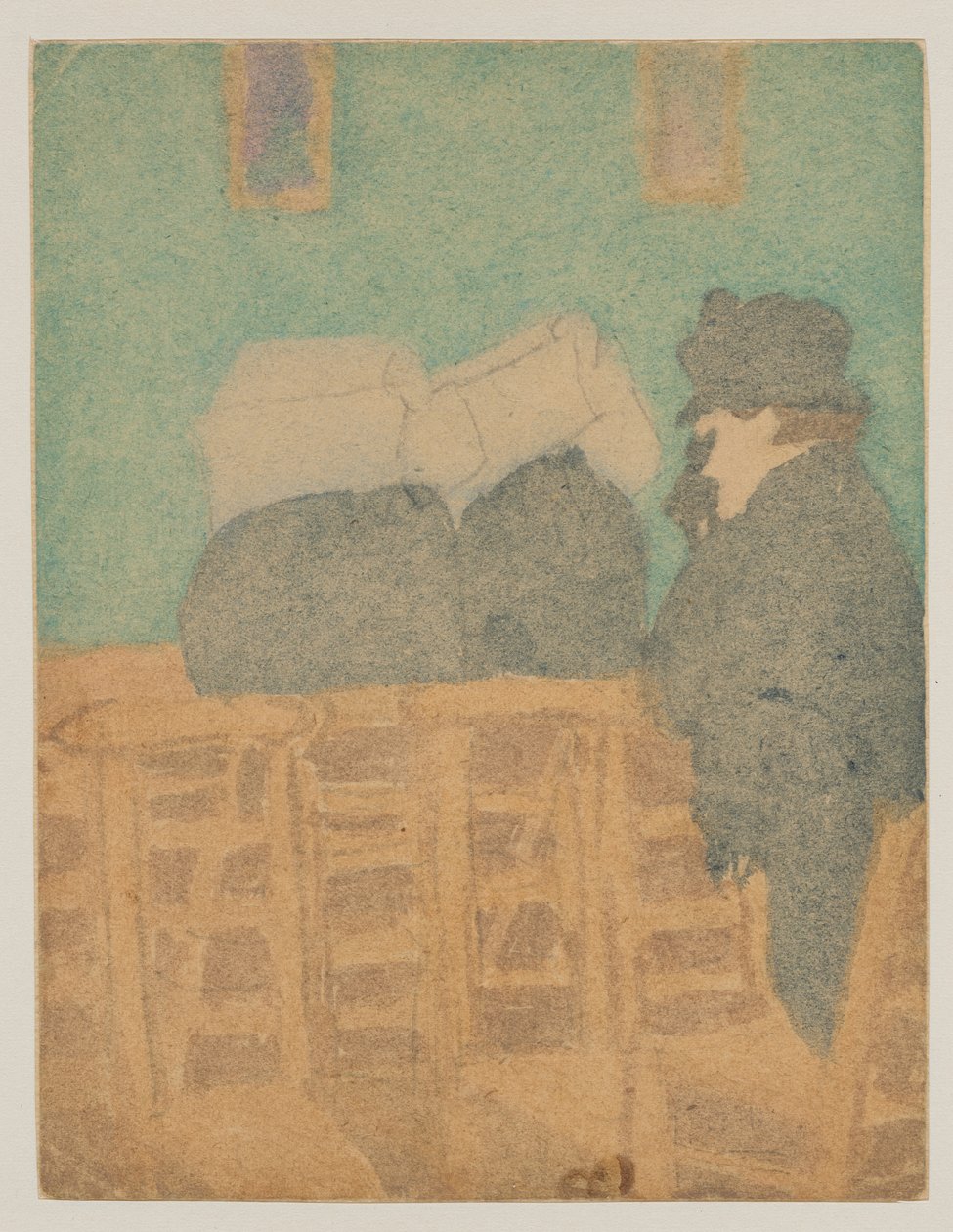 Figurer i kirke (akvarel og blyant) af Gwen John