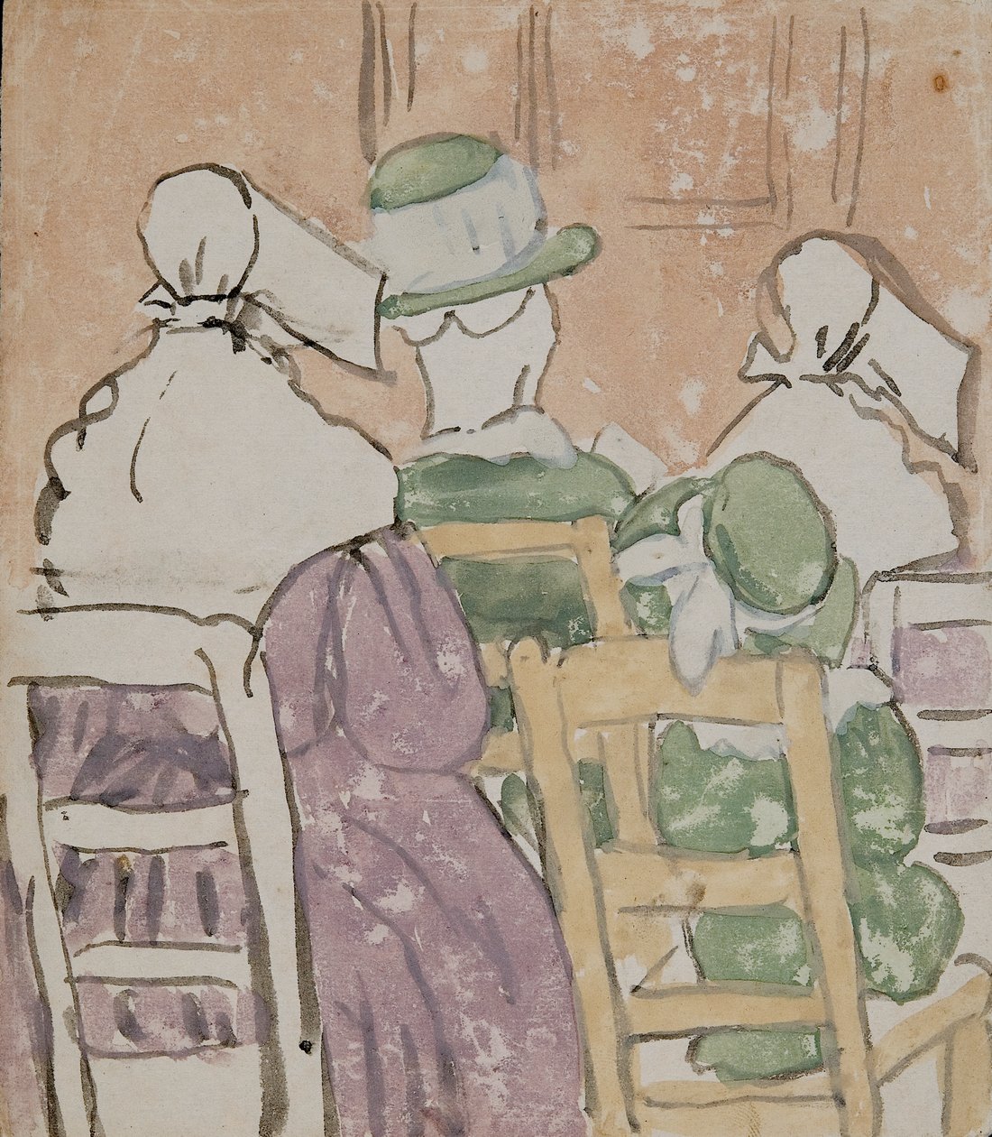 Figurer i kirke (akvarel på papir) af Gwen John