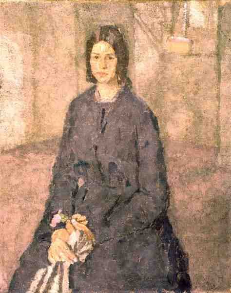Pige der holder en rose, ca. 1915-25 af Gwen John