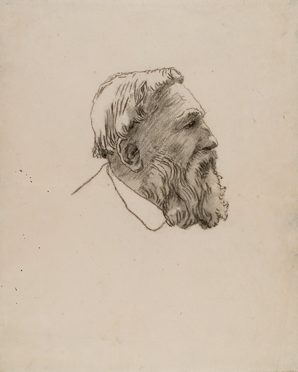 Rodins hoved (kul på papir) af Gwen John
