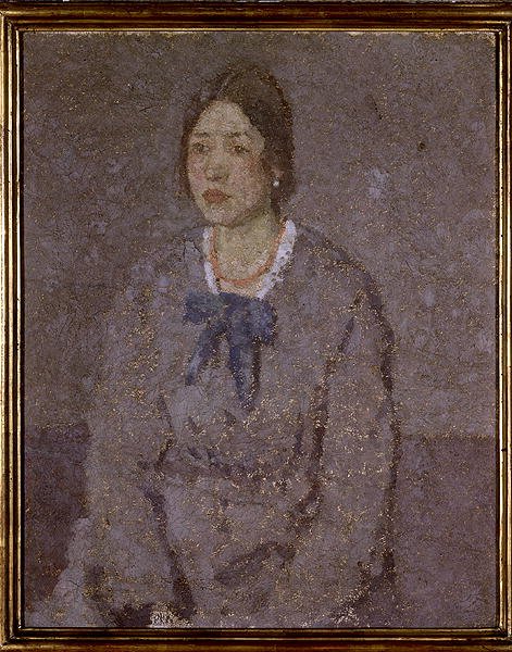 Kvinde i en koralhalskæde (olie på lærred) af Gwen John