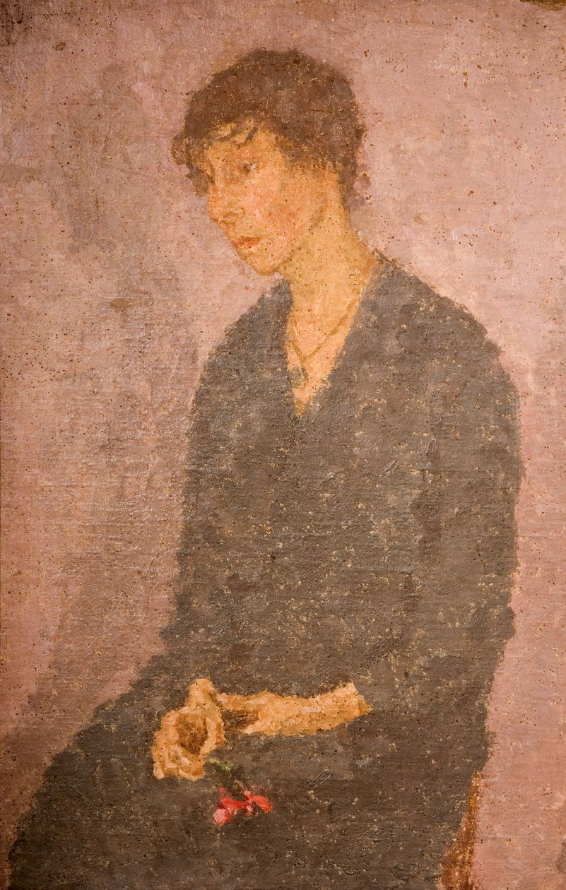 Kvinde holder en blomst, 1908-1922. af Gwendolen Mary John