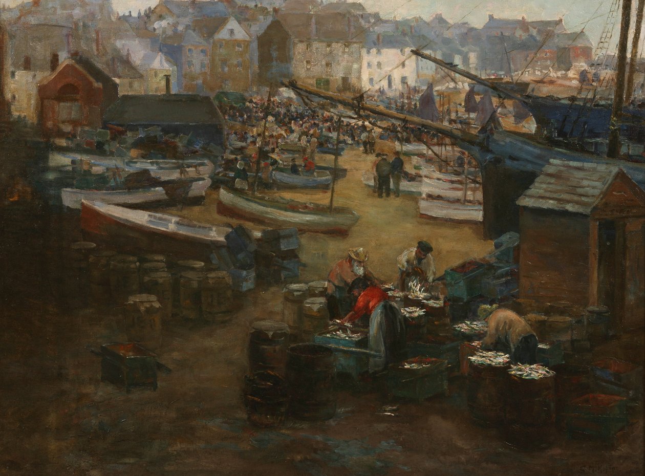 Packing Fish, St. Ives, ca. 1910 af Gwendoline Margaret Hopton