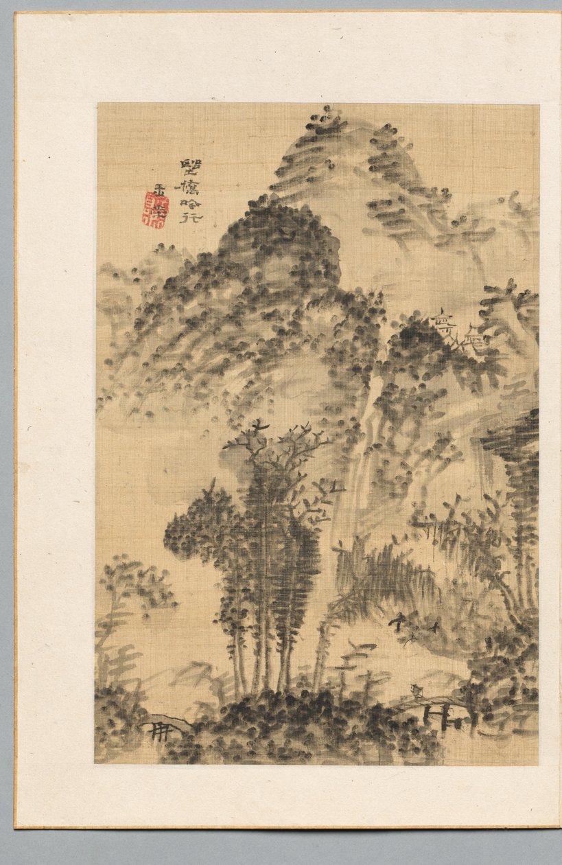 Wild Bridge, Poets Walk, slutningen af det 18.-begyndelsen af det 19. århundrede. af Uragami Gyokudo