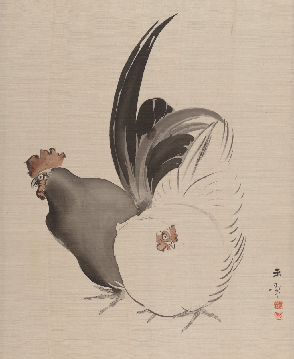 Hane og Høne, 1887-92. af Gyokusho Kawabata