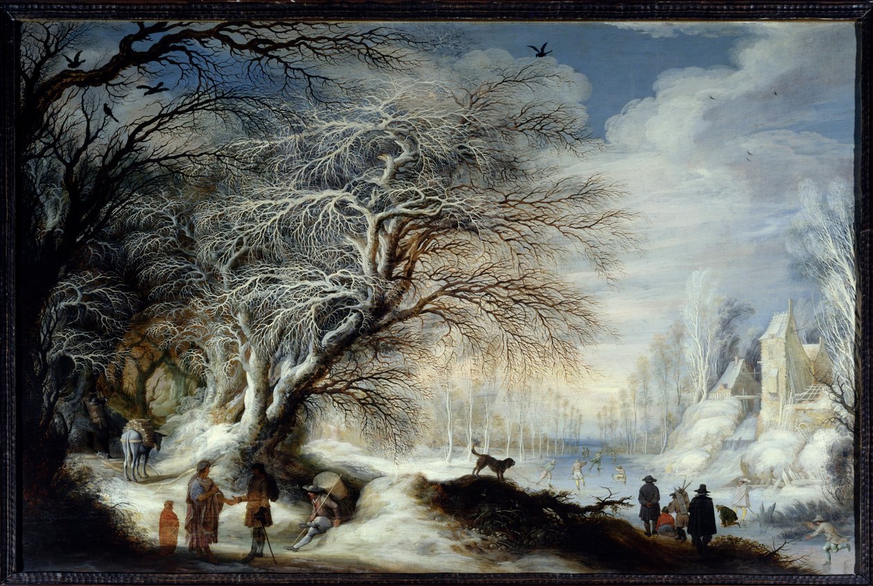 Winter landscape. Painting by Gysbrecht Lytensdani af Gysbrecht Lytens or Leytens