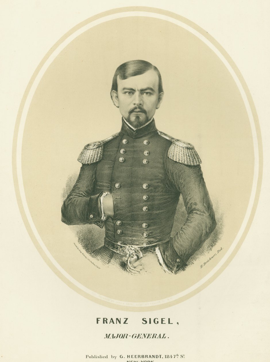 Busteportræt af en mand i uniform af H. Bruckner