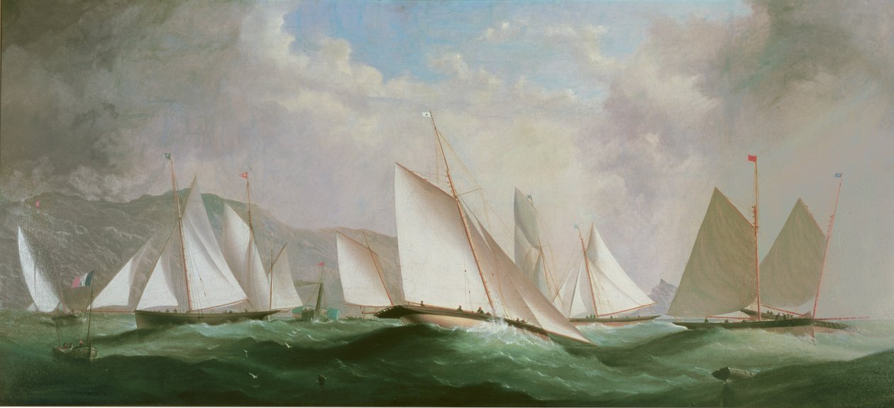 Forberedelse til starten, Dart Yacht Club Regatta, 1868 af H. Forrest