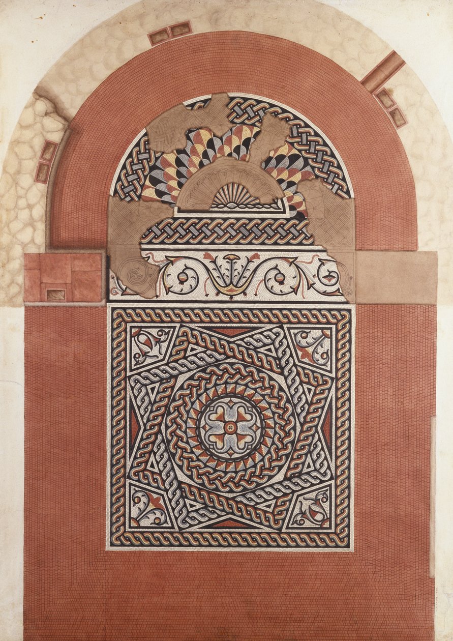 Romersk mosaiksten fundet i Bucklersbury, 1869 (wc) af H. R. Payne