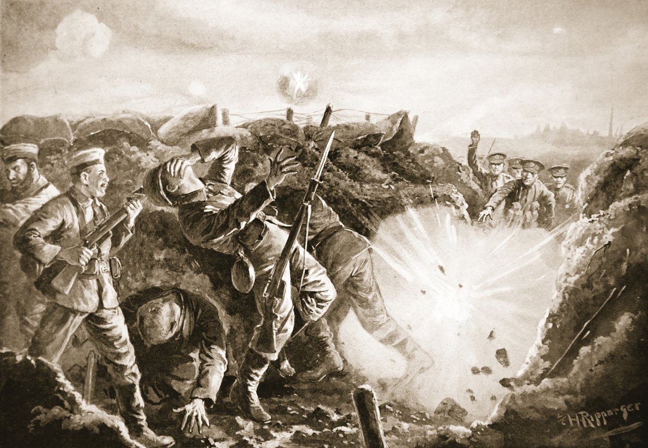 Menig Chillingworth hjalp med at bombe fjenden fra en skyttegrav, som de havde erobret af H. Ripperger