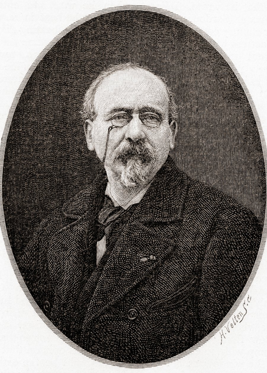 Charles Victor Cherbuliez, fra The Century Illustrated Monthly Magazine, udgivet 1884 (trægravering) af H. Velten