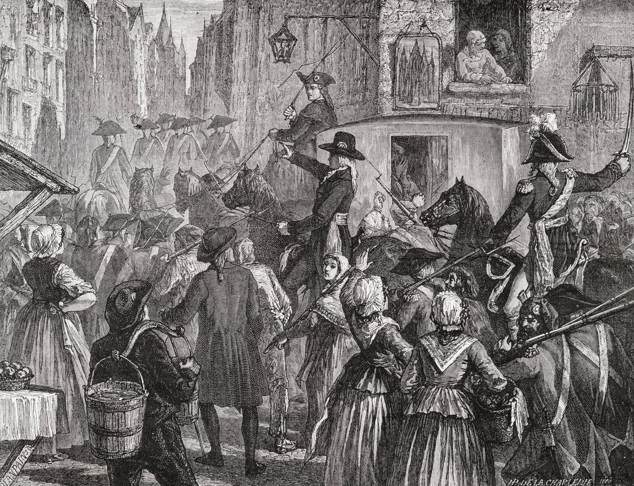 Den kongelige familie er ført til templet den 13. august 1792 af H. de la Charlerie