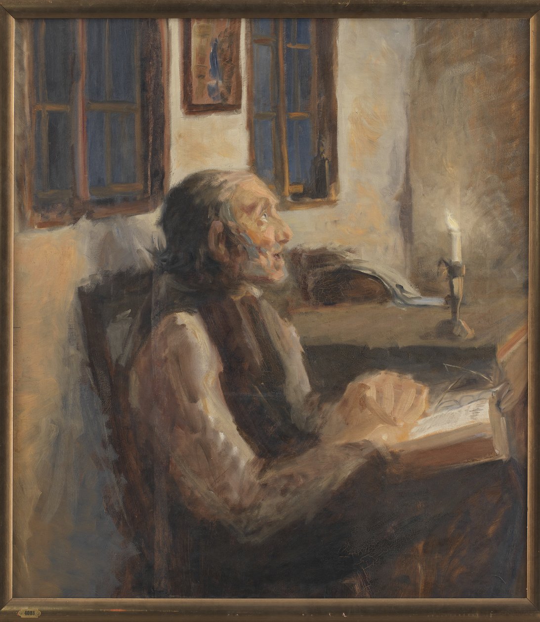 Den gamle mand ved spedelyset af H.A. Brendekilde