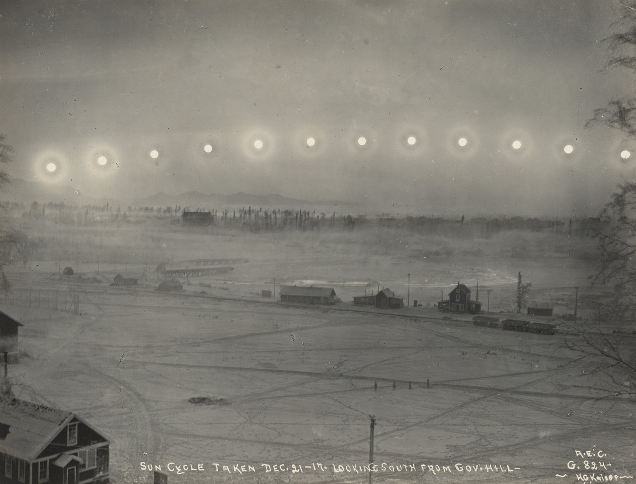 Solcyklus taget 21.-17. dec. Ser mod syd fra Gov. Hill, 1917. af H.G Kaiser