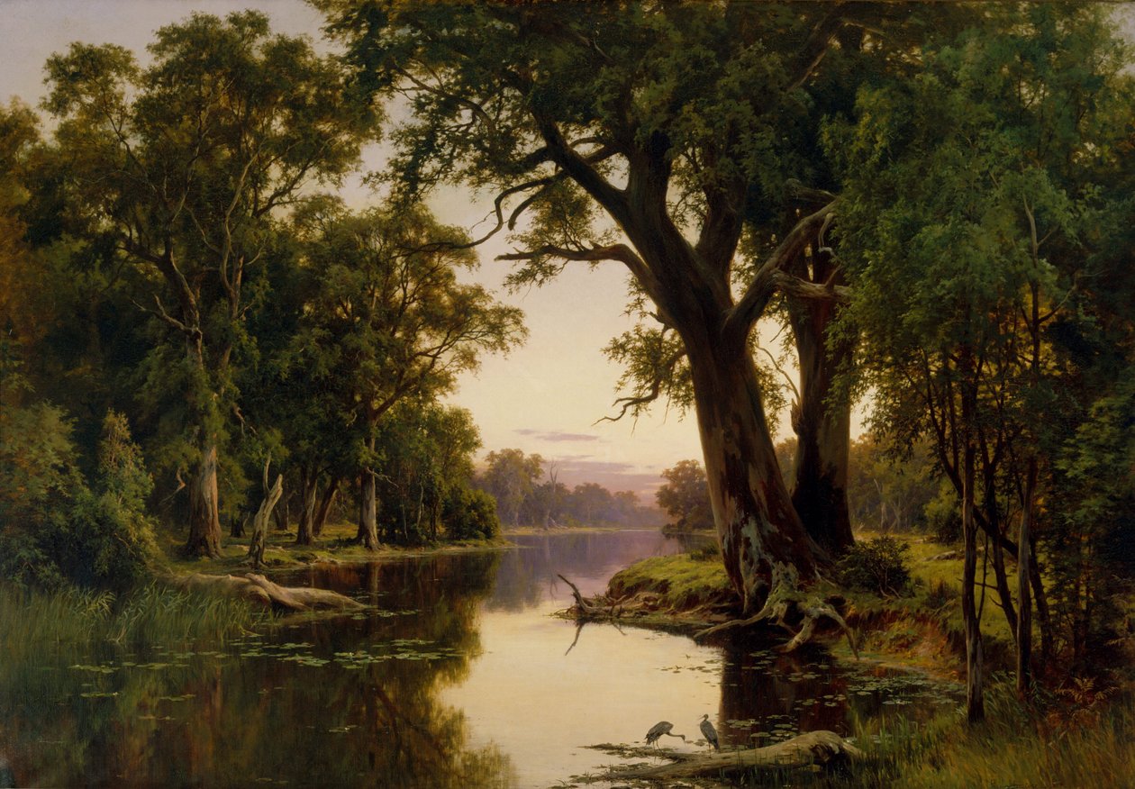 En billabong af Goulburn, Victoria af H J. Johnstone