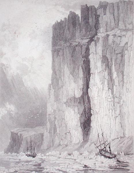 Situationen for H.M. Ships Hecla & Fury, 1. august 1825, fra 