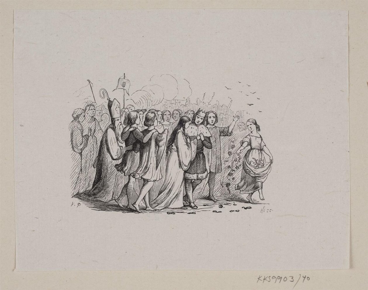 Illustration til "De vilde Svaner" i H.C. Andersen, "Eventyr og Historier", Bind 1 af H.P. Hansen