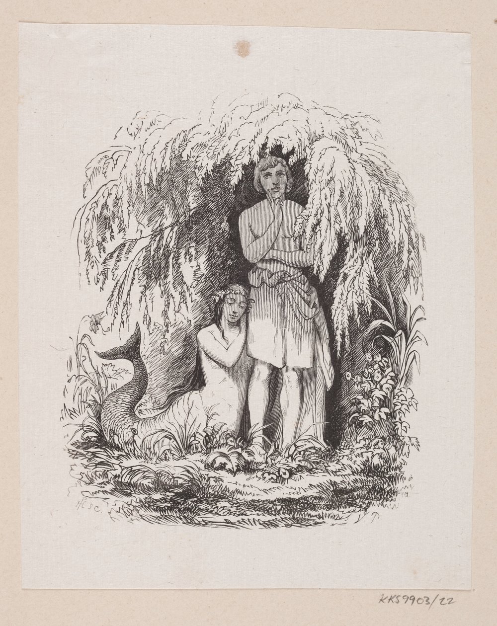 Illustration til "Den lille Havfrue" i H.C. Andersen, "Eventyr og Historier", Bind 1 af H.P. Hansen