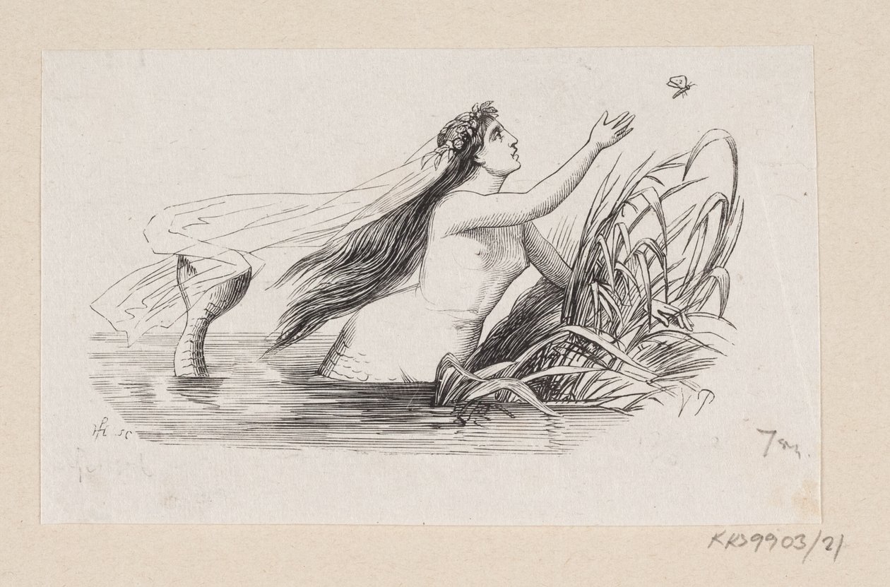Illustration til "Den lille Havfrue" i H.C. Andersen, "Eventyr og Historier", Bind 1 af H.P. Hansen