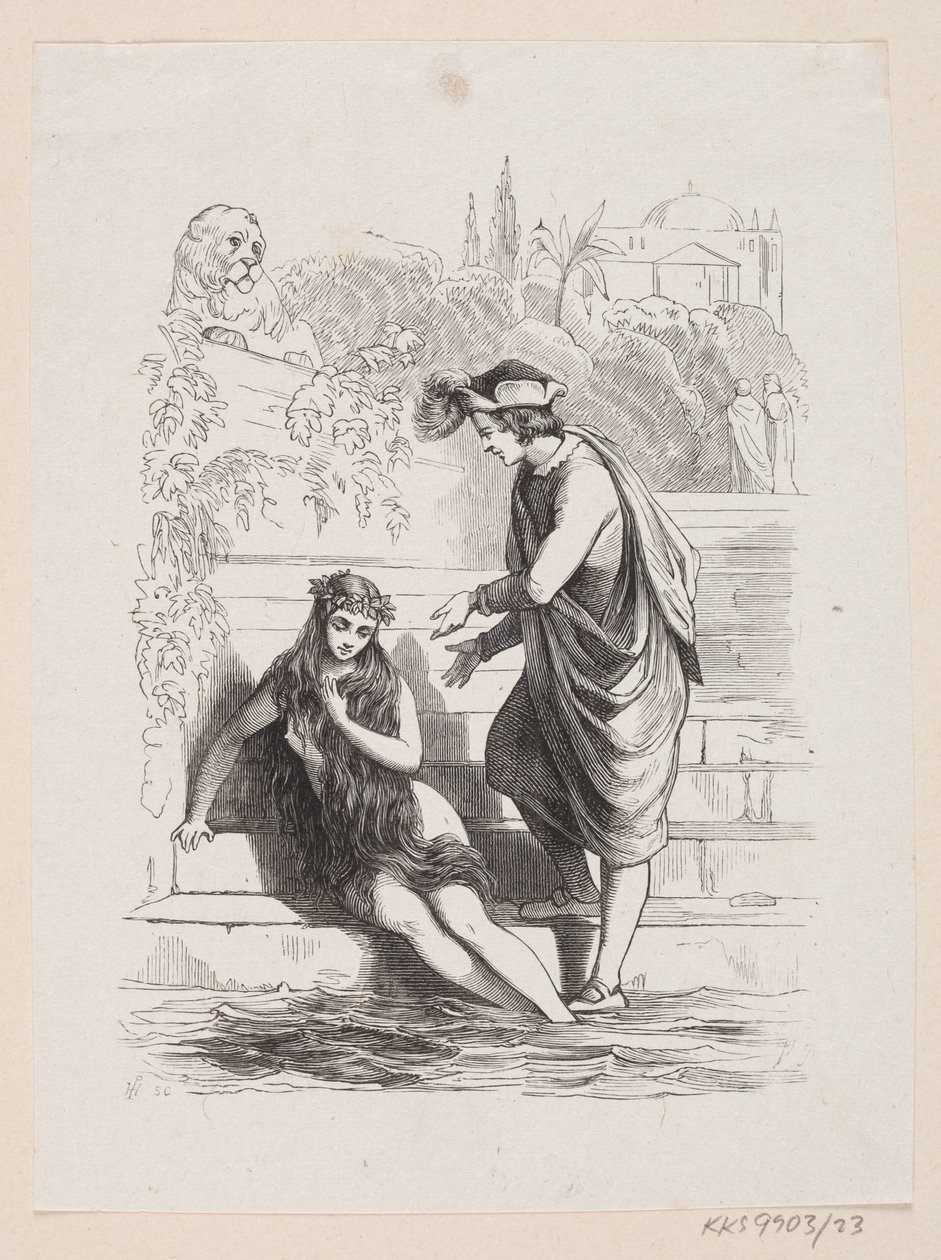 Illustration til "Den lille Havfrue" i H.C. Andersen, "Eventyr og Historier", Bind 1 af H.P. Hansen
