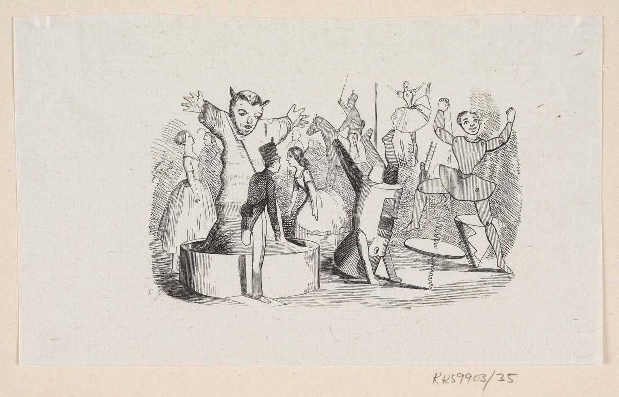 Illustration til "Den standhaftige Tinsoldat" i H.C. Andersen, "Eventyr og Historier", Bind 1 af H.P. Hansen