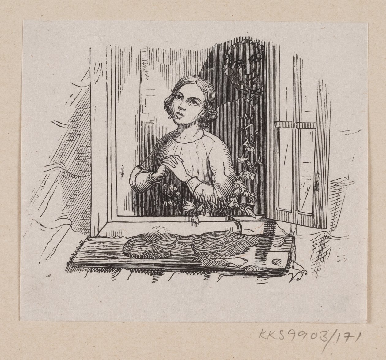 Illustration til "Fem fra en Ærtebælg" i H.C. Andersen, "Eventyr og Historier", Bind 2 af H.P. Hansen