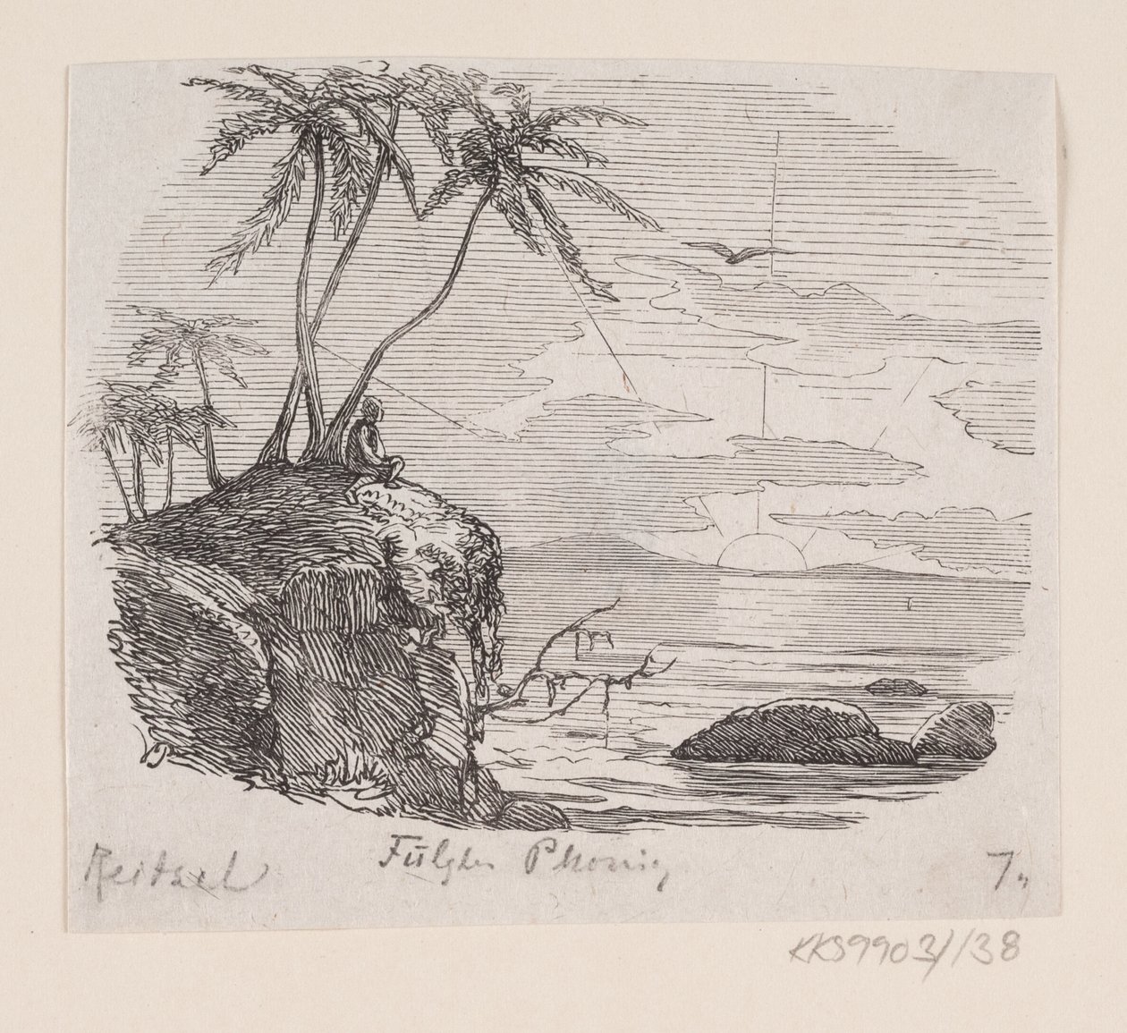 Illustration til "Fugl Phønix" i H.C. Andersen, "Eventyr og Historier", Bind 2 af H.P. Hansen