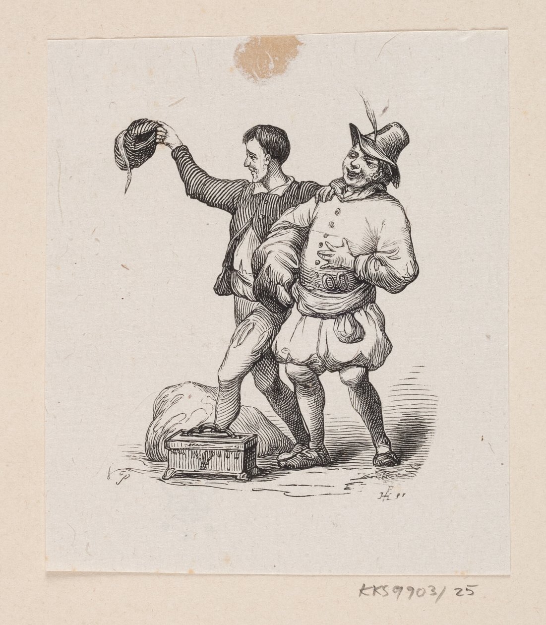Illustration til "Kejserens nye Klæder" i H.C. Andersen, "Eventyr og Historier", Bind 1 af H.P. Hansen