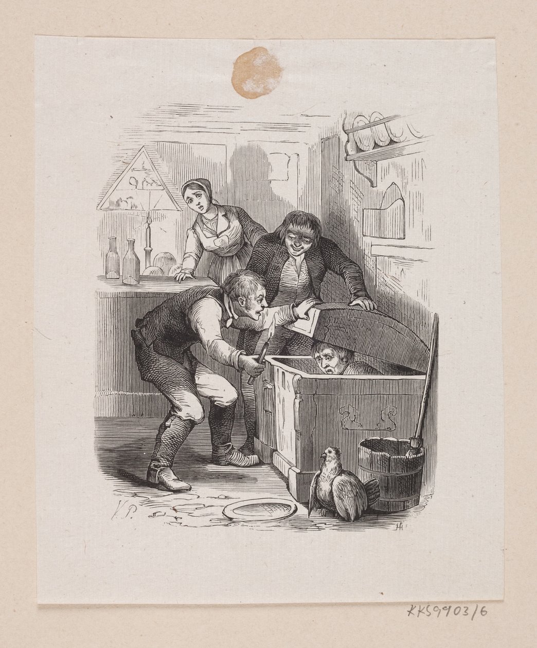 Illustration til "Lille Claus og store Claus" i H.C. Andersen, "Eventyr og Historier", Bind 1 af H.P. Hansen