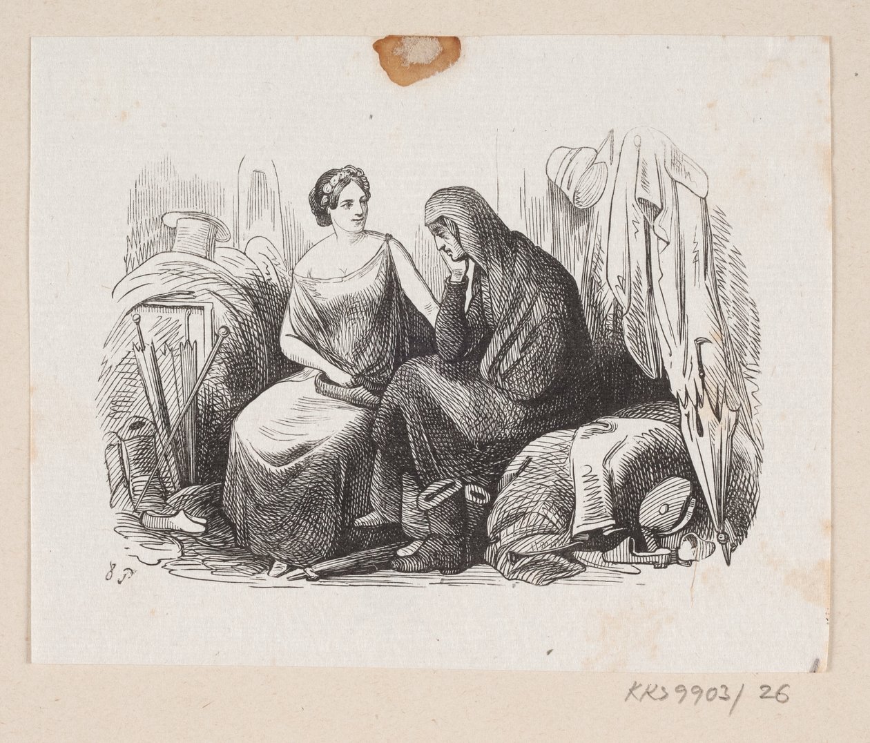 Illustration til "Lykkens Kalosker" i H.C. Andersen, "Eventyr og Historier", Bind 1 af H.P. Hansen