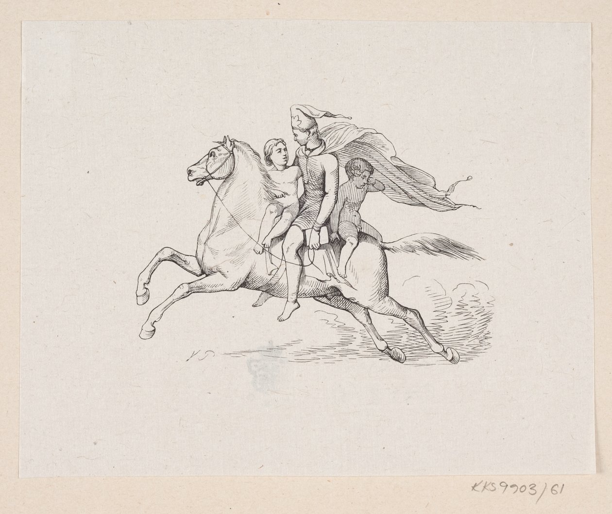 Illustration til "Ole Lukøie" i H.C. Andersen, "Eventyr og Historier", Bind 1 af H.P. Hansen