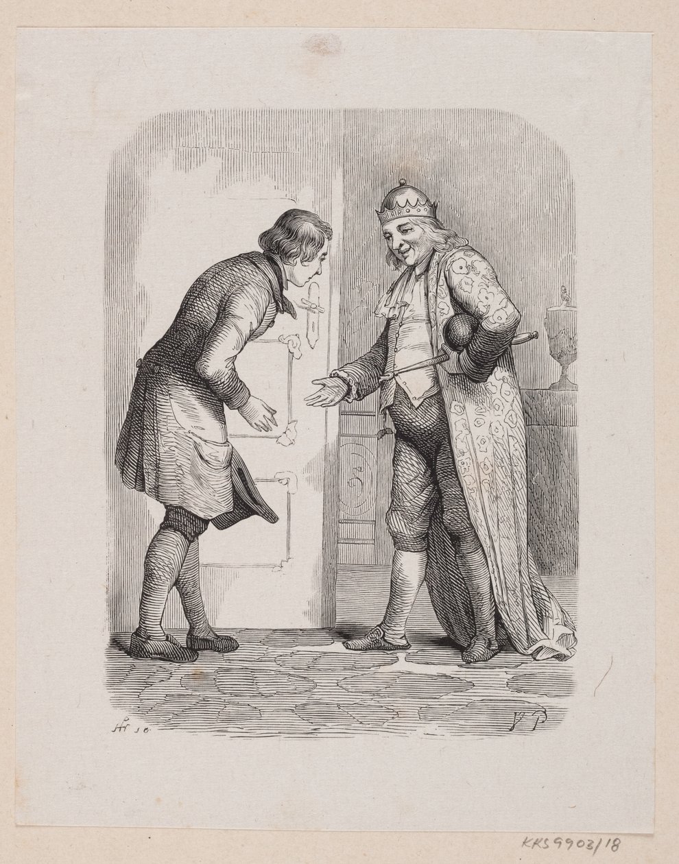 Illustration til "Reisekammeraten" i H.C. Andersen, "Eventyr og Historier", Bind 1 af H.P. Hansen