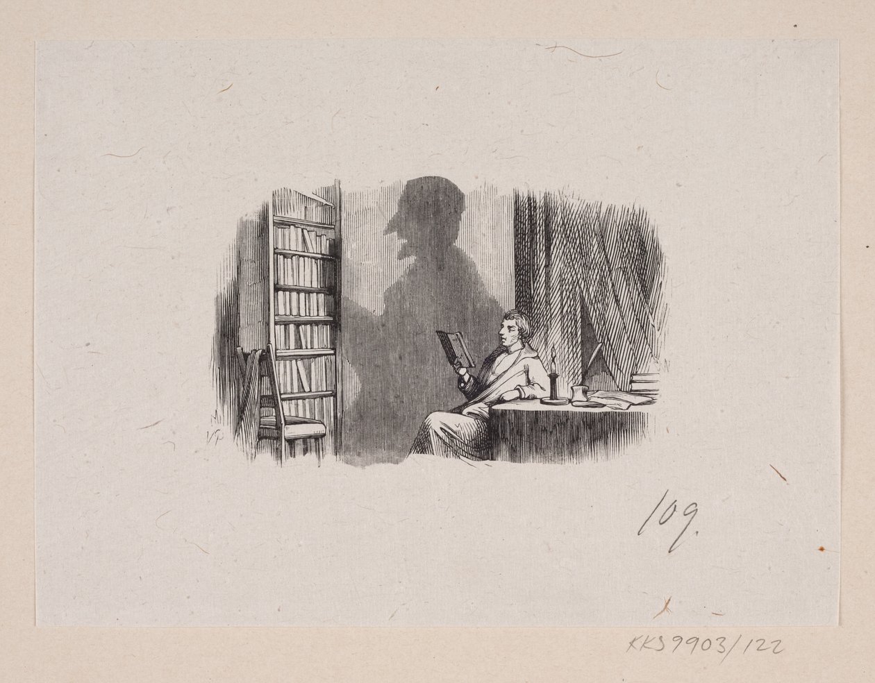 Illustration til "Skyggen" i H.C. Andersen, "Eventyr og Historier", Bind 2 af H.P. Hansen