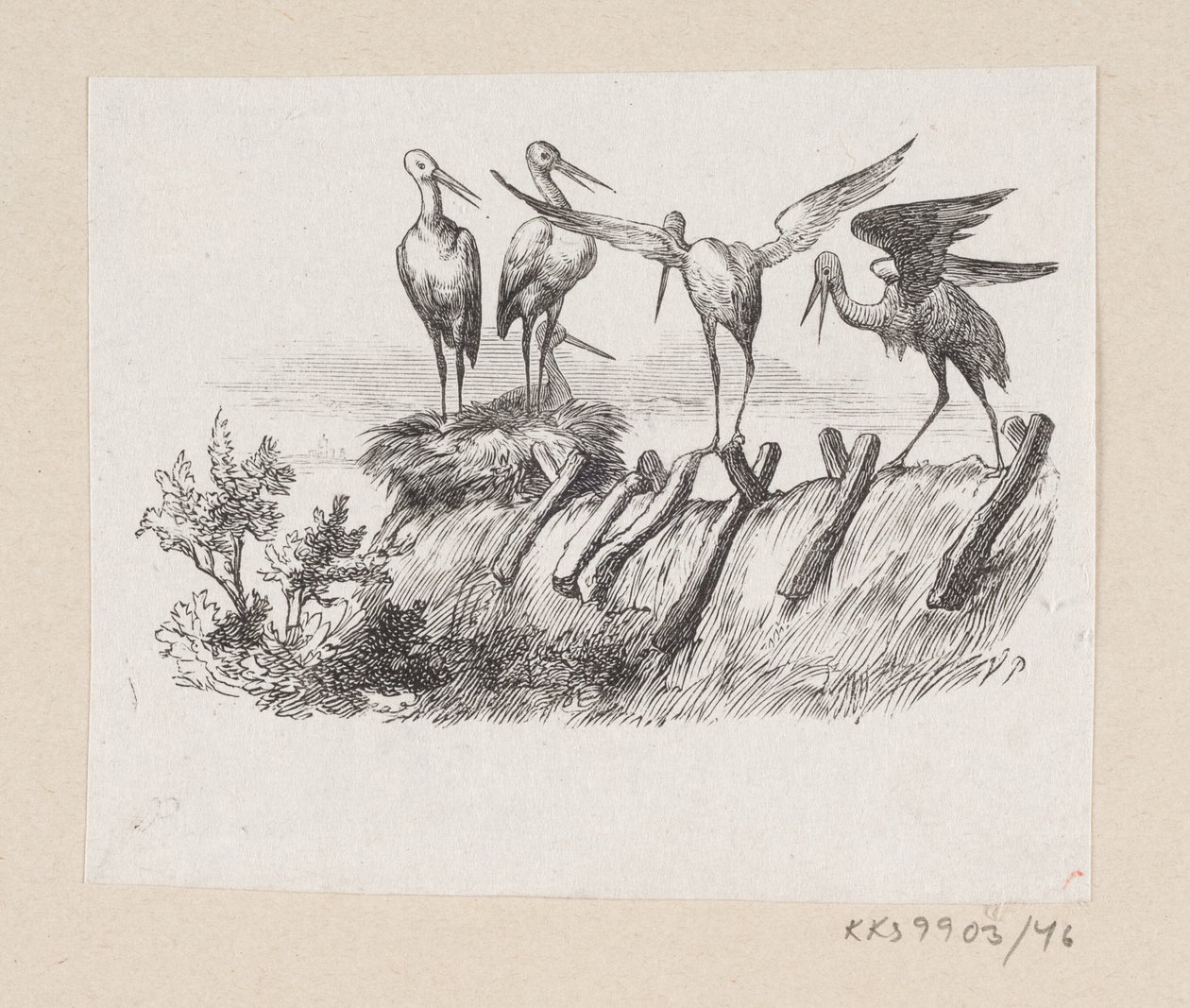 Illustration til "Storkene" i H.C. Andersen, "Eventyr og Historier", Bind 1 af H.P. Hansen